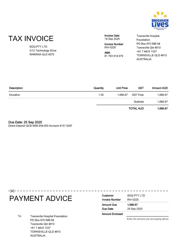 Kilcoy Bridge Replacement, SE Qld 126 Invoice INV 0225