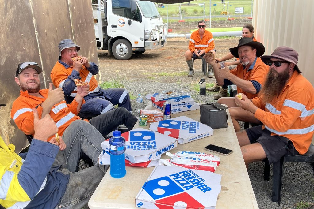 Kilcoy Bridge Replacement, SE Qld 404 Pizza break